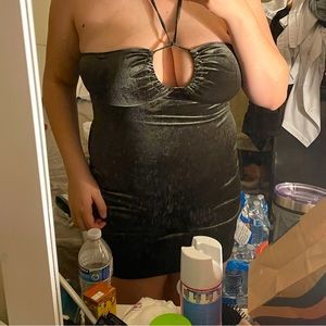 Sage Green Mini Neck Tie Dress BNWOT